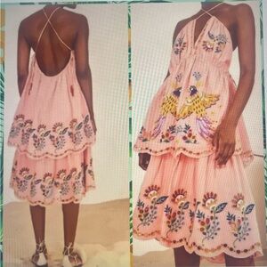 FARM Rio Richelieu Crossed Front Midi Dress